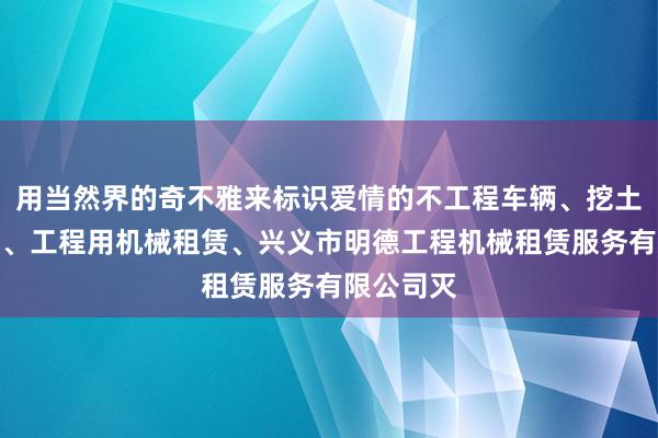 用当然界的奇不雅来标识爱情的不工程车辆、挖土机、铲车、工程用机械租赁、兴义市明德工程机械租赁服务有限公司灭