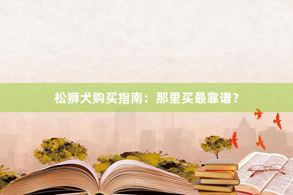 松狮犬购买指南：那里买最靠谱？